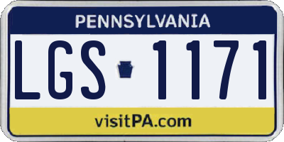 PA license plate LGS1171