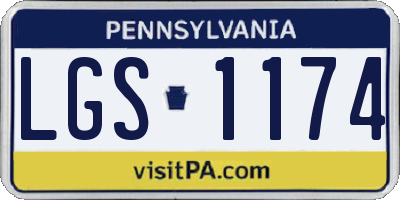 PA license plate LGS1174