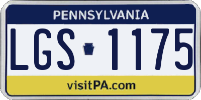 PA license plate LGS1175