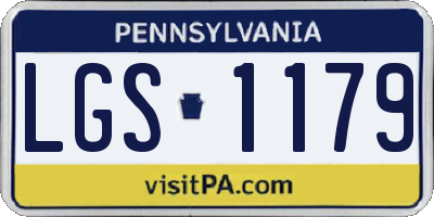PA license plate LGS1179