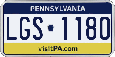 PA license plate LGS1180