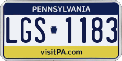PA license plate LGS1183