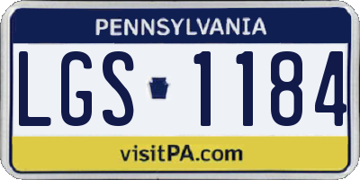 PA license plate LGS1184