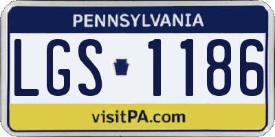 PA license plate LGS1186