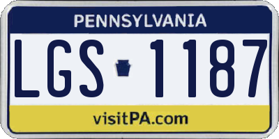 PA license plate LGS1187