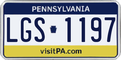 PA license plate LGS1197