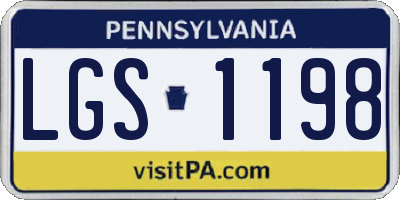 PA license plate LGS1198