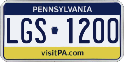 PA license plate LGS1200