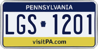 PA license plate LGS1201