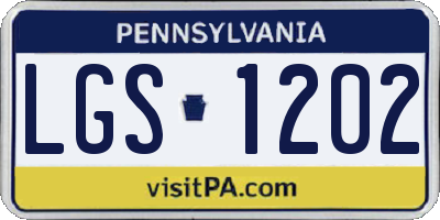 PA license plate LGS1202