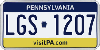 PA license plate LGS1207