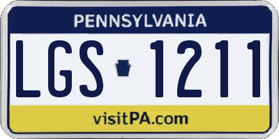 PA license plate LGS1211