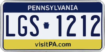 PA license plate LGS1212