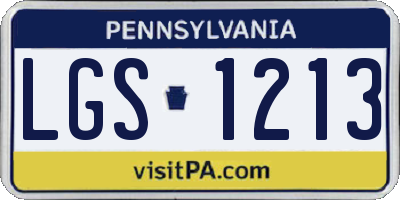 PA license plate LGS1213