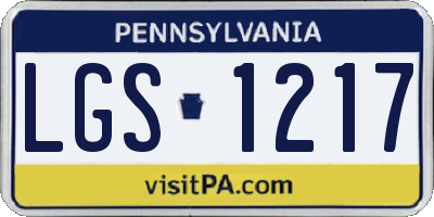 PA license plate LGS1217