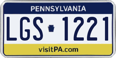 PA license plate LGS1221