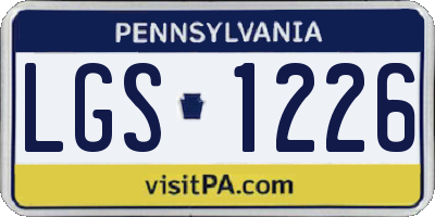 PA license plate LGS1226