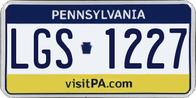 PA license plate LGS1227