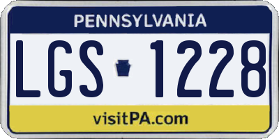 PA license plate LGS1228