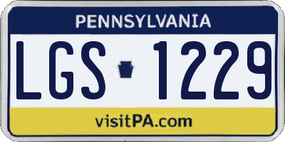 PA license plate LGS1229