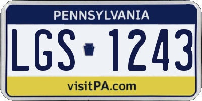 PA license plate LGS1243