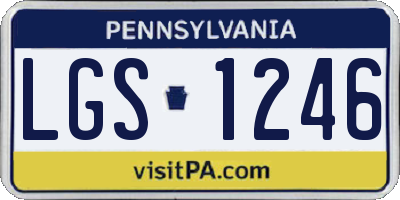 PA license plate LGS1246