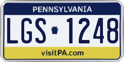 PA license plate LGS1248
