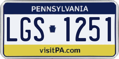 PA license plate LGS1251