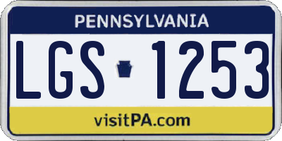 PA license plate LGS1253