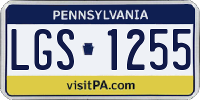 PA license plate LGS1255