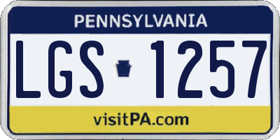 PA license plate LGS1257
