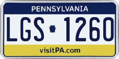 PA license plate LGS1260