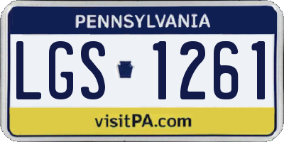 PA license plate LGS1261