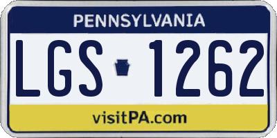 PA license plate LGS1262