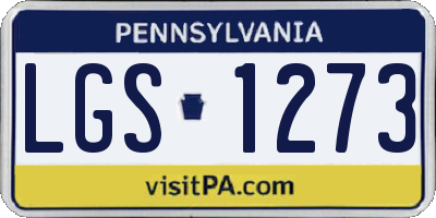 PA license plate LGS1273