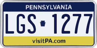 PA license plate LGS1277