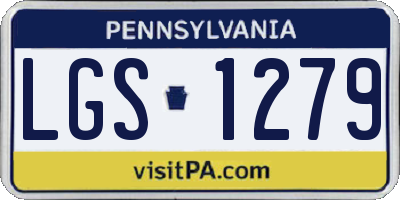 PA license plate LGS1279
