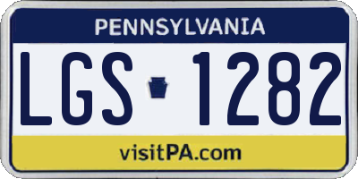 PA license plate LGS1282