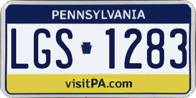 PA license plate LGS1283