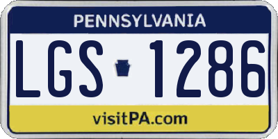 PA license plate LGS1286