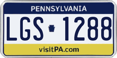 PA license plate LGS1288