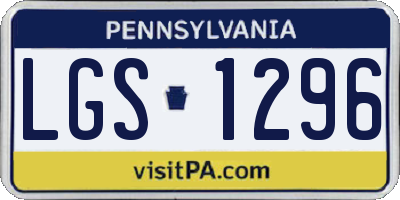 PA license plate LGS1296