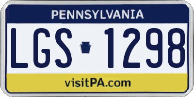PA license plate LGS1298