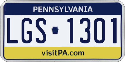 PA license plate LGS1301