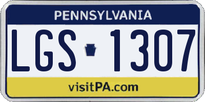 PA license plate LGS1307