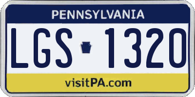 PA license plate LGS1320