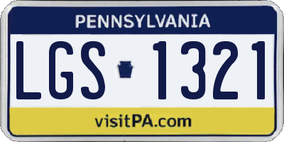 PA license plate LGS1321