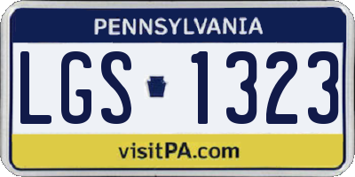 PA license plate LGS1323