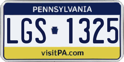 PA license plate LGS1325