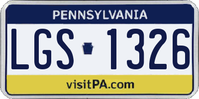 PA license plate LGS1326